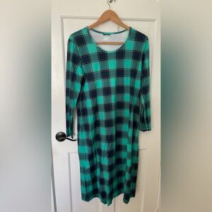 Lands’ End Women's Cotton Long Sleeve Midcalf Nightgown - L (14-16)